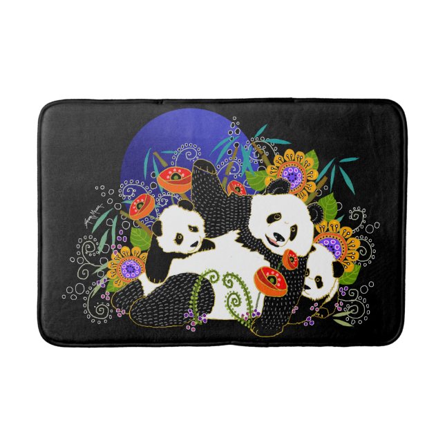 BINDI PANDAS-Customize background color Bathroom Mat (Front)