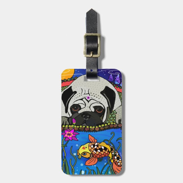 BINDI PUG -luggage,handbag or crate tag (Front Vertical)