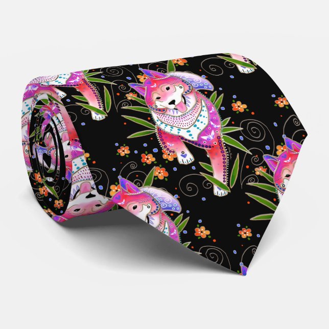 BINDI SHIBA INU - designer necktie (Rolled)