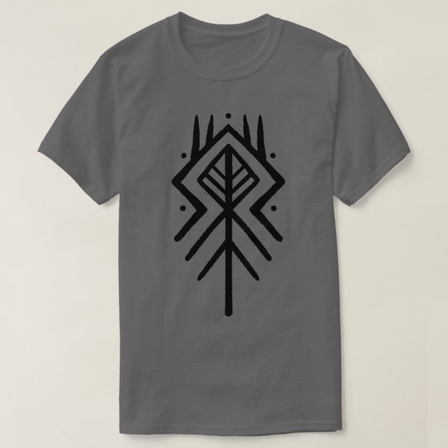 Bindrune of Ancestral Protection Black T-Shirt (Design Front)