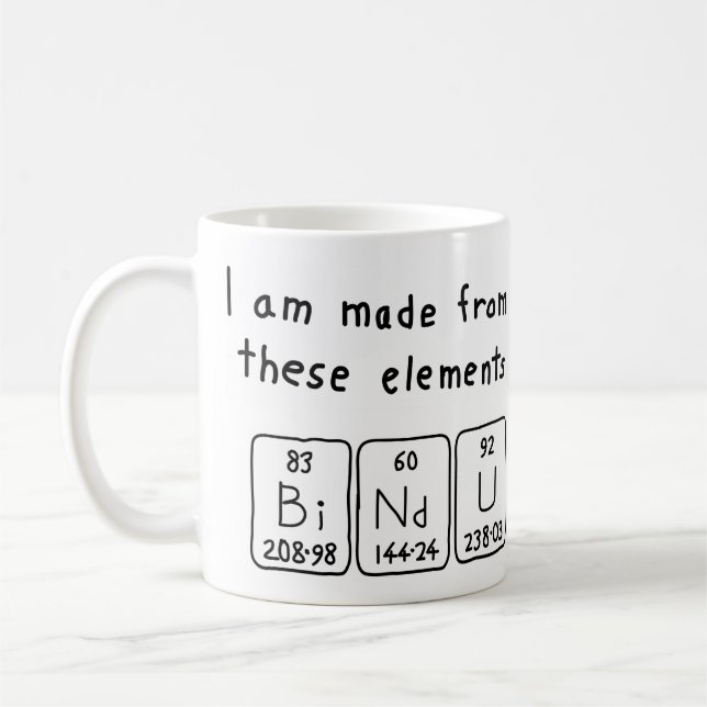 Bindu periodic table name mug (Left)