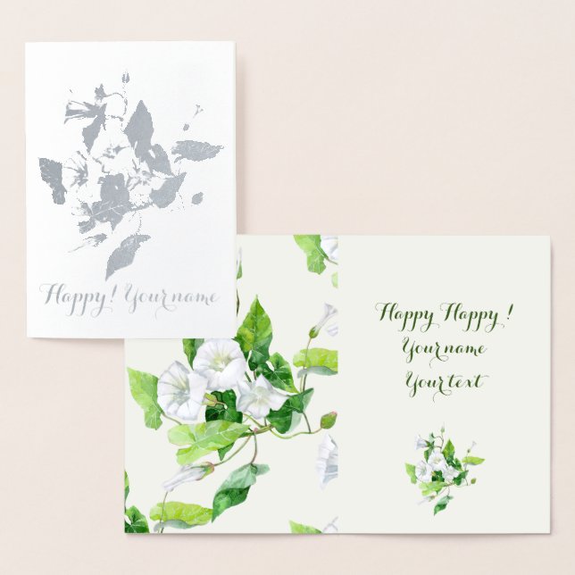 Bindweed white flower foil card (Display)