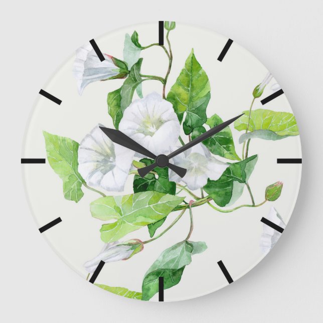 Bindweed white flower large clock (Front)