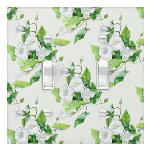 Bindweed white flower light switch cover