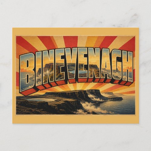 Binevenagh Northern Ireland Vintage Travel Art Postcard