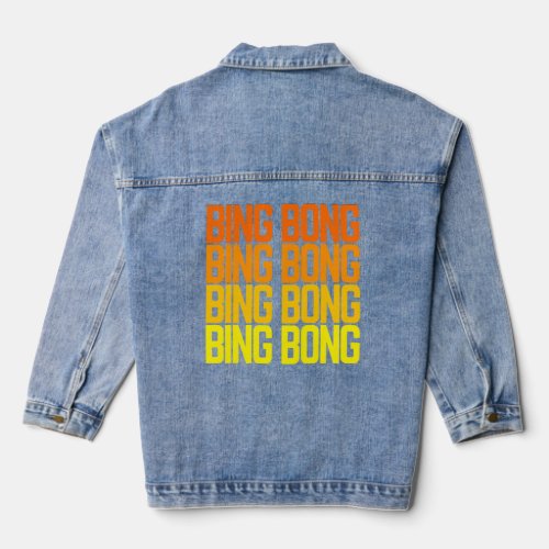 Bing Bong Viral Funny Ny Slang Retro Style Design  Denim Jacket
