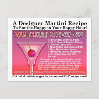 Bing Cherry Daiquiri Martini Recipe Postcard
