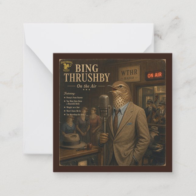 Bing Thrushby Album: a Parody Note Card (Front)