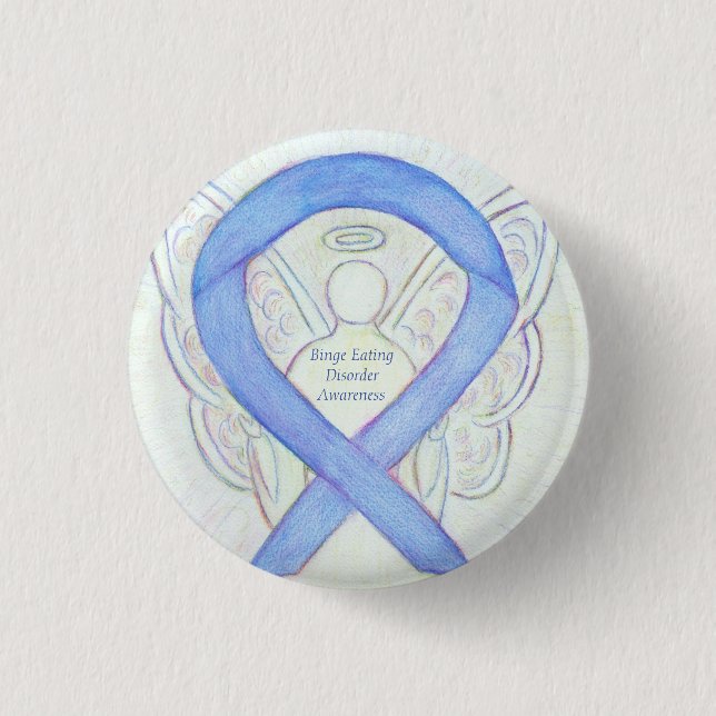 Binge Eating Disorder Awareness Ribbon Angel Pin (Front)
