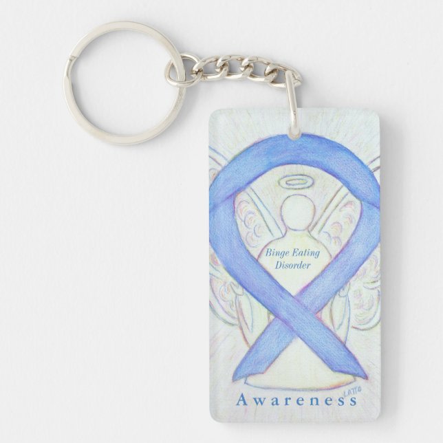 Binge Eating Disorder Awareness Ribbon Keychain (Front)