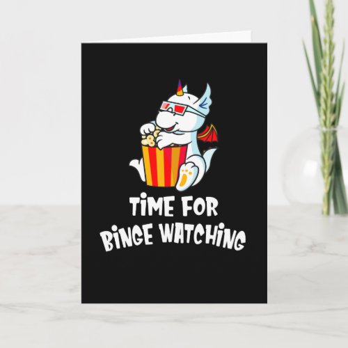 Binge Watching Cute Dragon Cinema Movie Fan Card