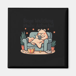 Binge Watching Modie Activated Funny Movie Maratho Magnet
