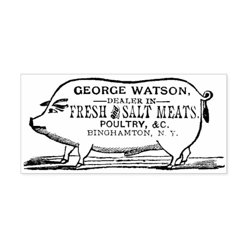 Binghampton NY Meat Advertising  Rubber Stamp