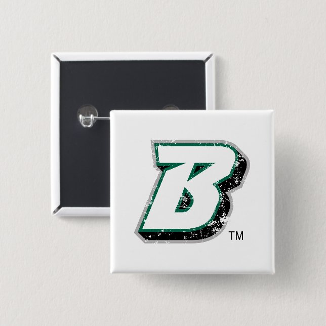 Binghamton B Distressed Button (Front & Back)