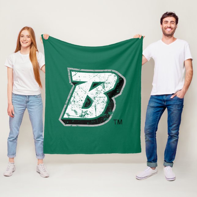 Binghamton B Distressed Fleece Blanket (In Situ)