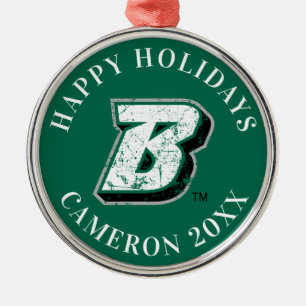 Binghamton B Distressed Metal Ornament