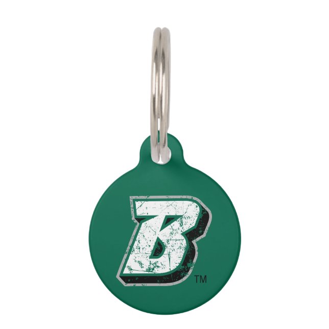 Binghamton B Distressed Pet ID Tag (Front)