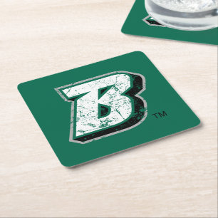 Binghamton B Distressed Square Paper Coaster
