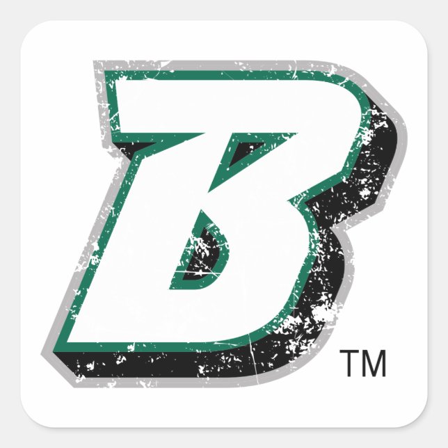 Binghamton B Distressed Square Sticker (Front)
