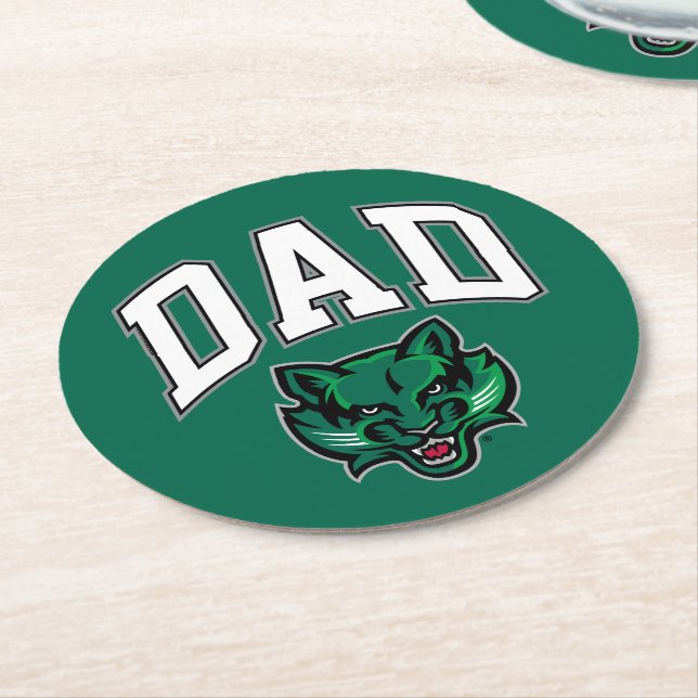 Binghamton Bearcats Dad Round Paper Coaster (Angled)