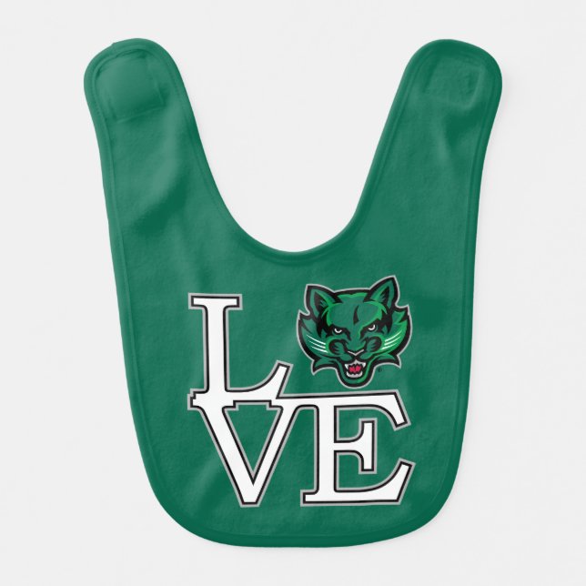 Binghamton Bearcats Love Baby Bib (Front)
