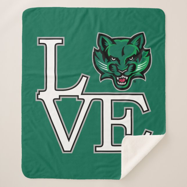 Binghamton Bearcats Love Sherpa Blanket (Front)