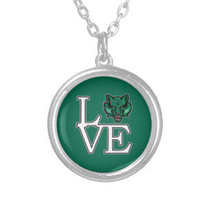 Binghamton Bearcats Love Silver Plated Necklace