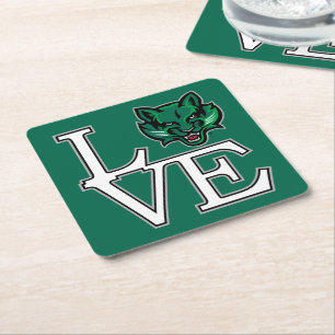 Binghamton Bearcats Love Square Paper Coaster