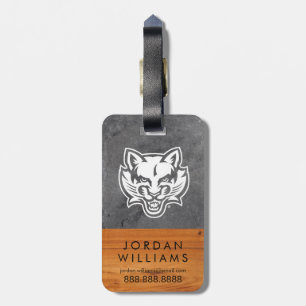 Binghamton Bearcats Slate and Wood Luggage Tag