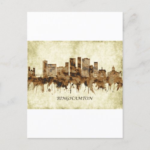 Binghamton New York Cityscape Invitation Postcard