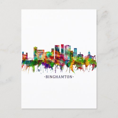Binghamton New York Skyline Invitation Postcard