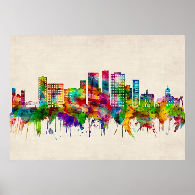 Binghamton New York Skyline Poster (Front)