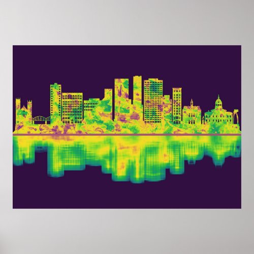 Binghamton New York Skyline Poster