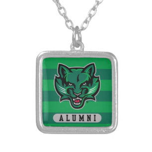 Binghamton University Alumni Stripes Silver Plated Necklace