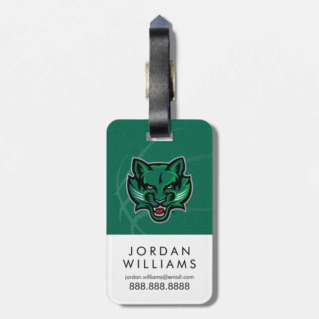 Binghamton University Basketball Luggage Tag (Back Vertical)