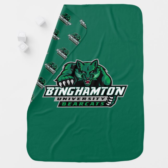 Binghamton University Bearcats Logo Baby Blanket (In Situ)
