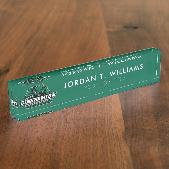 Binghamton University Bearcats Logo Desk Name Plate (Side)
