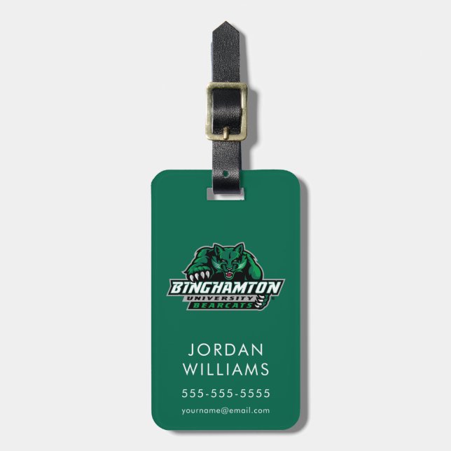 Binghamton University Bearcats Logo Luggage Tag (Front Vertical)