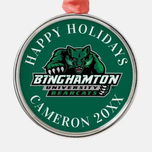 Binghamton University Bearcats Logo Metal Ornament