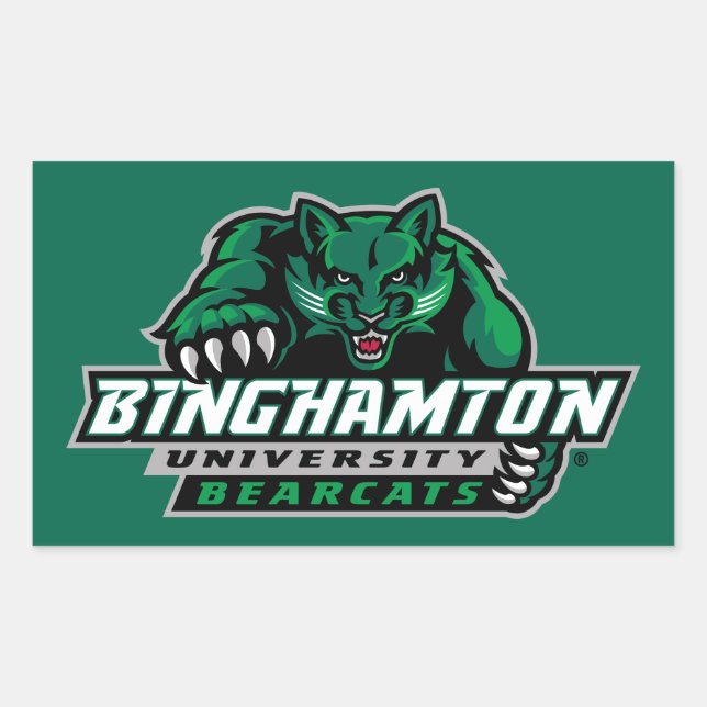 Binghamton University Bearcats Logo Rectangular Sticker (Front)