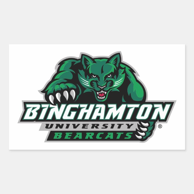 Binghamton University Bearcats Logo Rectangular Sticker (Front)