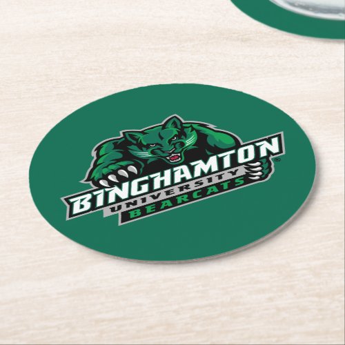 Binghamton University Bearcats Logo Round Paper Coaster