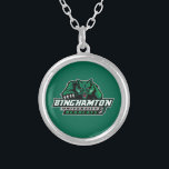 Binghamton University Bearcats Logo Silver Plated Necklace<br><div class="desc">Check out these Binghamton University designs! Show off your Bearcats pride with these new University products. These make the perfect gifts for the Binghamton student,  alumni,  family,  friend or fan in your life. All of these Zazzle products are customizable with your name,  class year,  or club. Go Bearcats!</div>