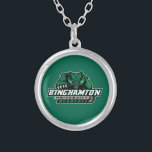Binghamton University Bearcats Logo Silver Plated Necklace<br><div class="desc">Check out these Binghamton University designs! Show off your Bearcats pride with these new University products. These make the perfect gifts for the Binghamton student,  alumni,  family,  friend or fan in your life. All of these Zazzle products are customizable with your name,  class year,  or club. Go Bearcats!</div>