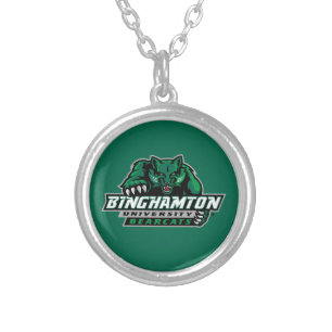 Binghamton University Bearcats Logo Silver Plated Necklace