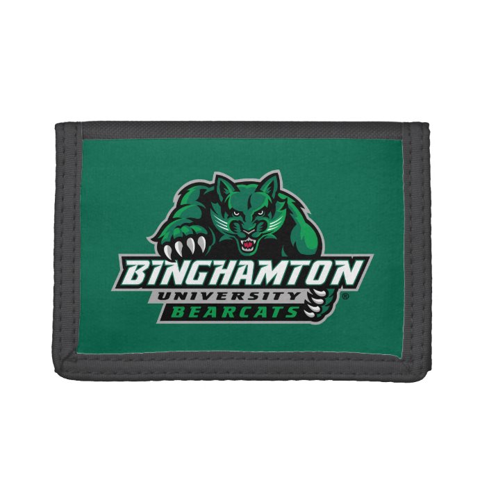 Binghamton University Bearcats Logo Trifold Wallet Zazzle Com