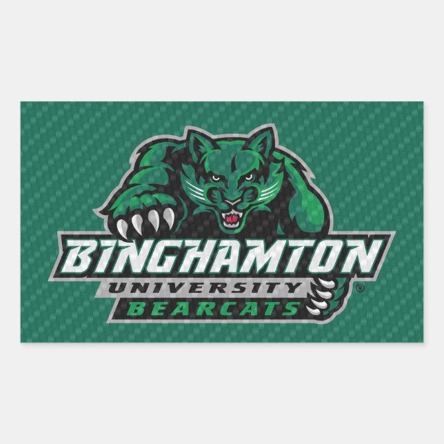 Binghamton University Carbon Fiber Rectangular Sticker (Front)