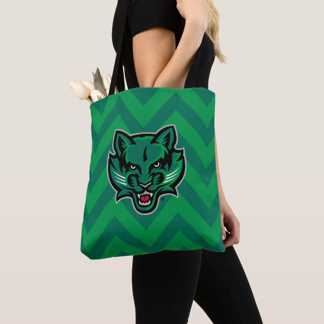 Binghamton University Chevron Tote Bag (Close Up)