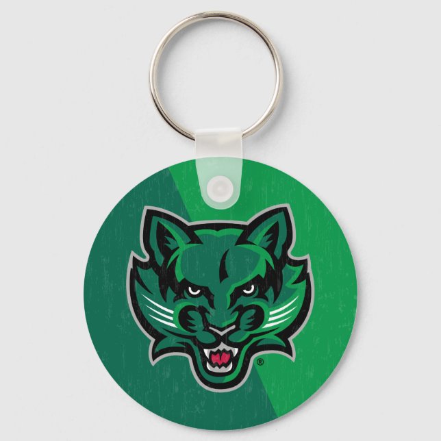 Binghamton University Color Block Distressed Keychain (Front)