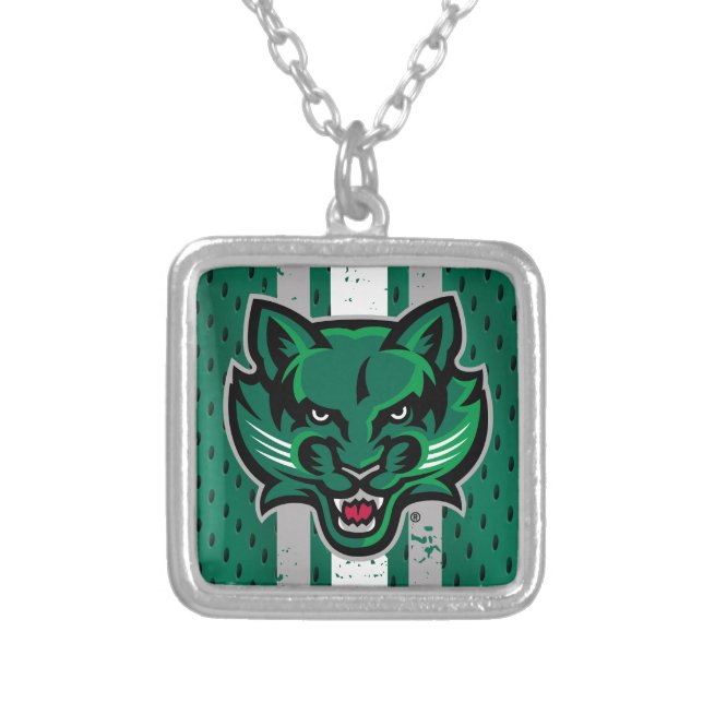 Binghamton University Jersey Silver Plated Necklace (Front)